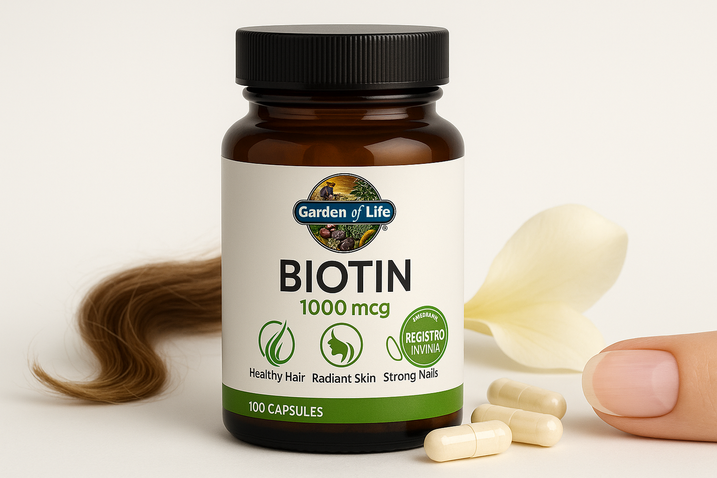 Biotina Garden of Life 1000mg - 100 Cápsulas con Registro INVIMA